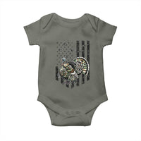 Turkey Hunter Baby Onesie Patriotic American Flag Gift - Wonder Print Shop