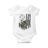 Turkey Hunter Baby Onesie Patriotic American Flag Gift - Wonder Print Shop