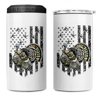 Turkey Hunter 4 in 1 Can Cooler Tumbler Patriotic American Flag Gift - Wonder Print Shop