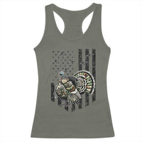 Turkey Hunter Racerback Tank Top Patriotic American Flag Gift - Wonder Print Shop