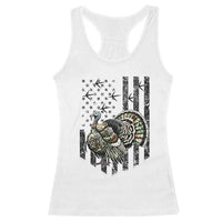 Turkey Hunter Racerback Tank Top Patriotic American Flag Gift - Wonder Print Shop
