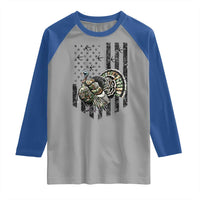 Turkey Hunter Raglan Shirt Patriotic American Flag Gift - Wonder Print Shop