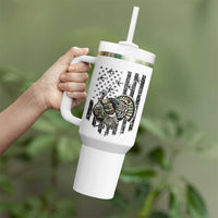 Turkey Hunter Tumbler With Handle Patriotic American Flag Gift - Wonder Print Shop
