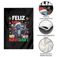 Funny Dragon Throwing Dart Christmas Gift Garden Flag Feliz Navidart - Wonder Print Shop