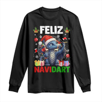 Funny Dragon Throwing Dart Christmas Gift Long Sleeve Shirt Feliz Navidart - Wonder Print Shop