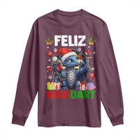 Funny Dragon Throwing Dart Christmas Gift Long Sleeve Shirt Feliz Navidart - Wonder Print Shop