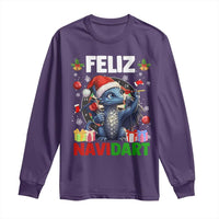 Funny Dragon Throwing Dart Christmas Gift Long Sleeve Shirt Feliz Navidart - Wonder Print Shop