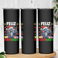 Funny Dragon Throwing Dart Christmas Gift Skinny Tumbler Feliz Navidart - Wonder Print Shop