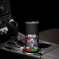 Funny Dragon Throwing Dart Christmas Gift Skinny Tumbler Feliz Navidart - Wonder Print Shop