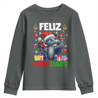 Funny Dragon Throwing Dart Christmas Gift Youth Sweatshirt Feliz Navidart - Wonder Print Shop
