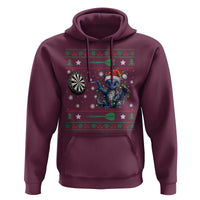 Funny Dragon Throwing Dart Hoodie Ugly Christmas Dart Player Gift - Wonder Print Shop