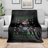 Ugly Christmas Dragon Dart Player Throw Blanket Gift For Dartist - Wonder Print Shop