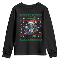 Ugly Christmas Dragon Dart Player Youth Sweatshirt Gift For Dartist - Wonder Print Shop