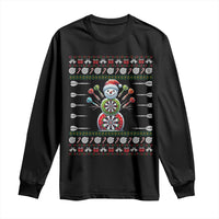 Funny Snowman Dartboard Long Sleeve Shirt Dartist Ugly Christmas Gift - Wonder Print Shop