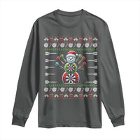 Funny Snowman Dartboard Long Sleeve Shirt Dartist Ugly Christmas Gift - Wonder Print Shop