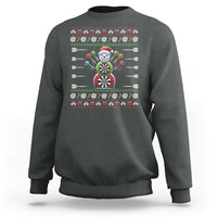 Funny Snowman Dartboard Sweatshirt Dartist Ugly Christmas Gift - Wonder Print Shop