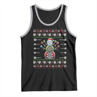 Funny Snowman Dartboard Tank Top Dartist Ugly Christmas Gift - Wonder Print Shop