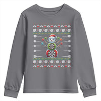 Funny Snowman Dartboard Youth Sweatshirt Dartist Ugly Christmas Gift - Wonder Print Shop