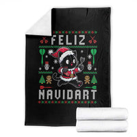 Santa Cat Feliz Navidart Throw Blanket Funny Dartist Ugly Christmas Gift - Wonder Print Shop