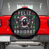 Santa Cat Feliz Navidart Spare Tire Cover Funny Dartist Ugly Christmas Gift - Wonder Print Shop