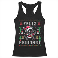 Santa Cat Feliz Navidart Racerback Tank Top Funny Dartist Ugly Christmas Gift - Wonder Print Shop