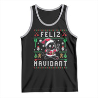 Santa Cat Feliz Navidart Tank Top Funny Dartist Ugly Christmas Gift - Wonder Print Shop