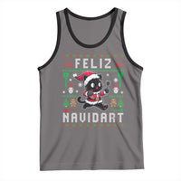 Santa Cat Feliz Navidart Tank Top Funny Dartist Ugly Christmas Gift - Wonder Print Shop