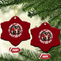 Funny Santa Bigfoot Dartist Beer Lover Ceramic Ornament Merry Dartsmas Christmas Gift - Wonder Print Shop
