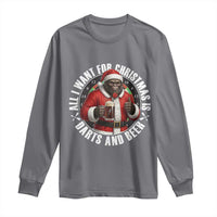 Funny Santa Bigfoot Dartist Beer Lover Long Sleeve Shirt Merry Dartsmas Christmas Gift - Wonder Print Shop