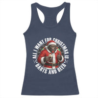 Funny Santa Bigfoot Dartist Beer Lover Racerback Tank Top Merry Dartsmas Christmas Gift - Wonder Print Shop