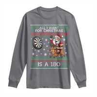 All I Want For Christmas Is A 180 Long Sleeve Shirt Santa Dart Player Xmas Gift - Wonder Print Shop