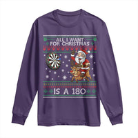 All I Want For Christmas Is A 180 Long Sleeve Shirt Santa Dart Player Xmas Gift - Wonder Print Shop