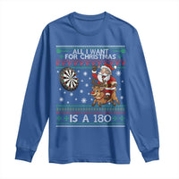 All I Want For Christmas Is A 180 Long Sleeve Shirt Santa Dart Player Xmas Gift - Wonder Print Shop