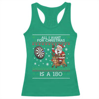 All I Want For Christmas Is A 180 Racerback Tank Top Santa Dart Player Xmas Gift - Wonder Print Shop