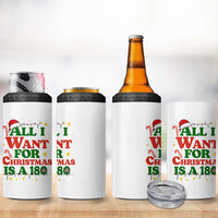 Funny Dart Player 4 in 1 Can Cooler Tumbler All I Want For Christmas Is A 180 - Wonder Print Shop