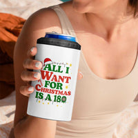 Funny Dart Player 4 in 1 Can Cooler Tumbler All I Want For Christmas Is A 180 - Wonder Print Shop