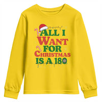 Funny Dart Player Youth Sweatshirt All I Want For Christmas Is A 180 - Wonder Print Shop