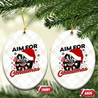 Funny Dart Player Aim For Christmas Ceramic Ornament Gift For Dartist - Wonder Print Shop