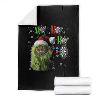 Funny Cat Throwing Dart Ho Ho Ho Throw Blanket Christmas Gift For Dart Player - Wonder Print Shop