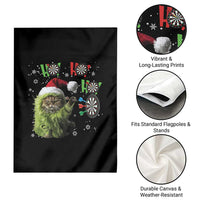 Funny Cat Throwing Dart Ho Ho Ho Garden Flag Christmas Gift For Dart Player - Wonder Print Shop