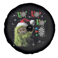 Funny Cat Throwing Dart Ho Ho Ho Spare Tire Cover Christmas Gift For Dart Player - Wonder Print Shop
