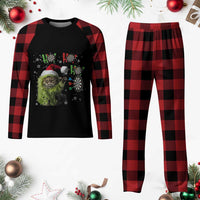 Funny Cat Throwing Dart Ho Ho Ho Plaid Pajama Set Christmas Gift For Dart Player - Wonder Print Shop
