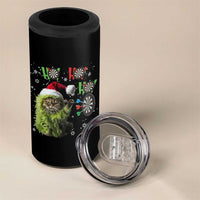 Funny Cat Throwing Dart Ho Ho Ho 4 in 1 Can Cooler Tumbler Christmas Gift For Dart Player - Wonder Print Shop