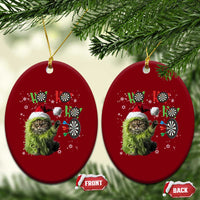 Funny Cat Throwing Dart Ho Ho Ho Ceramic Ornament Christmas Gift For Dart Player - Wonder Print Shop