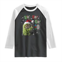 Funny Cat Throwing Dart Ho Ho Ho Raglan Shirt Christmas Gift For Dart Player - Wonder Print Shop