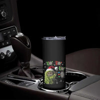 Funny Cat Throwing Dart Ho Ho Ho Skinny Tumbler Christmas Gift For Dart Player - Wonder Print Shop