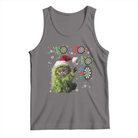 Funny Cat Throwing Dart Ho Ho Ho Tank Top Christmas Gift For Dart Player - Wonder Print Shop