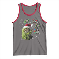 Funny Cat Throwing Dart Ho Ho Ho Tank Top Christmas Gift For Dart Player - Wonder Print Shop