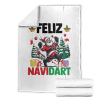 Dartist Feliz Navidart Throw Blanket Funny Santa Running From Darts Christmas Gift - Wonder Print Shop
