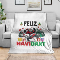 Dartist Feliz Navidart Throw Blanket Funny Santa Running From Darts Christmas Gift - Wonder Print Shop
